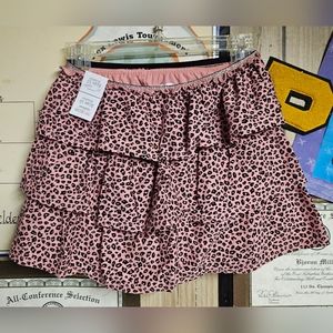 NWT Girls Leopard Print Ruffle Skort size 10